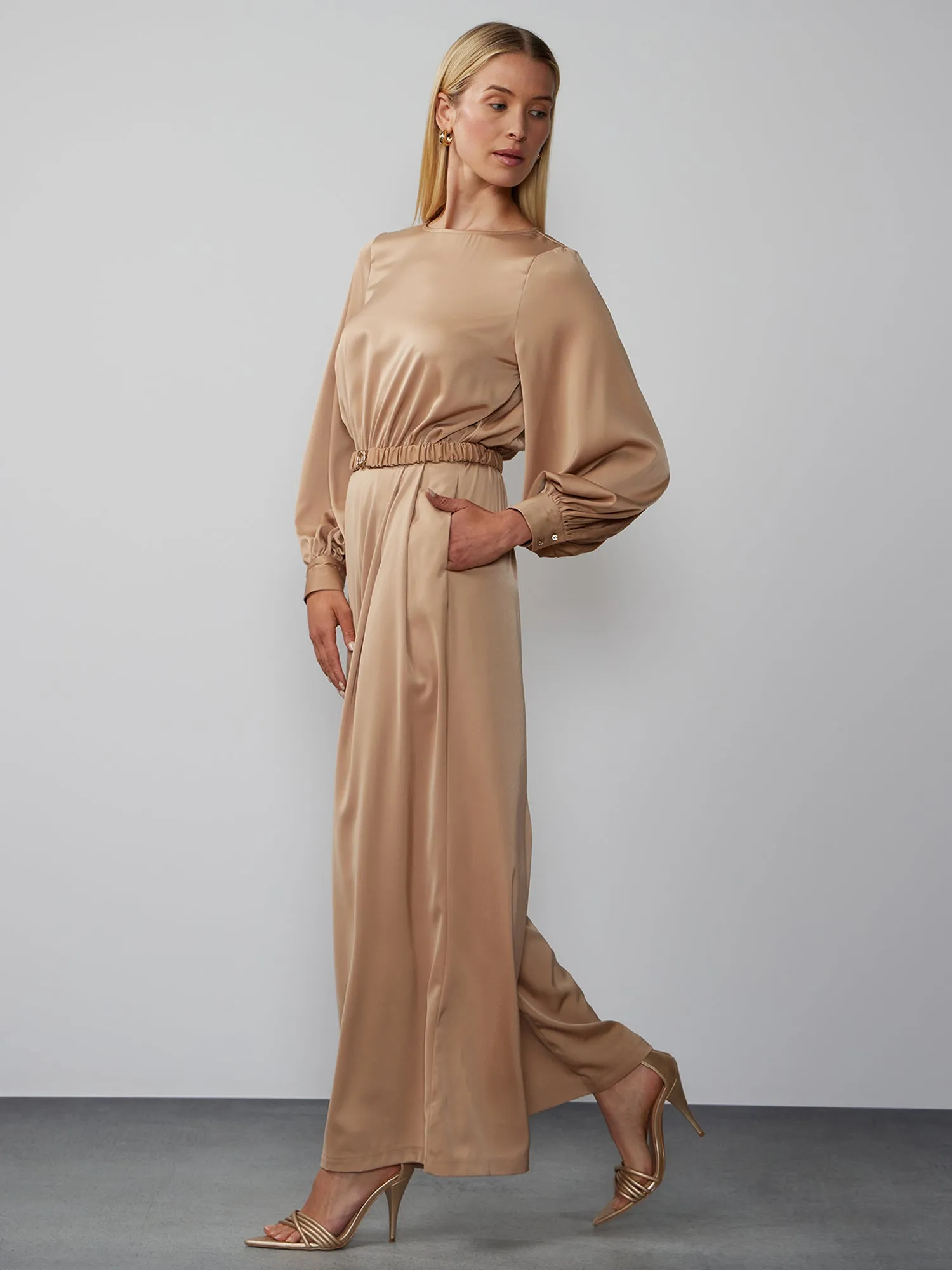 Long Sleeve Wide Leg Jumpsuit