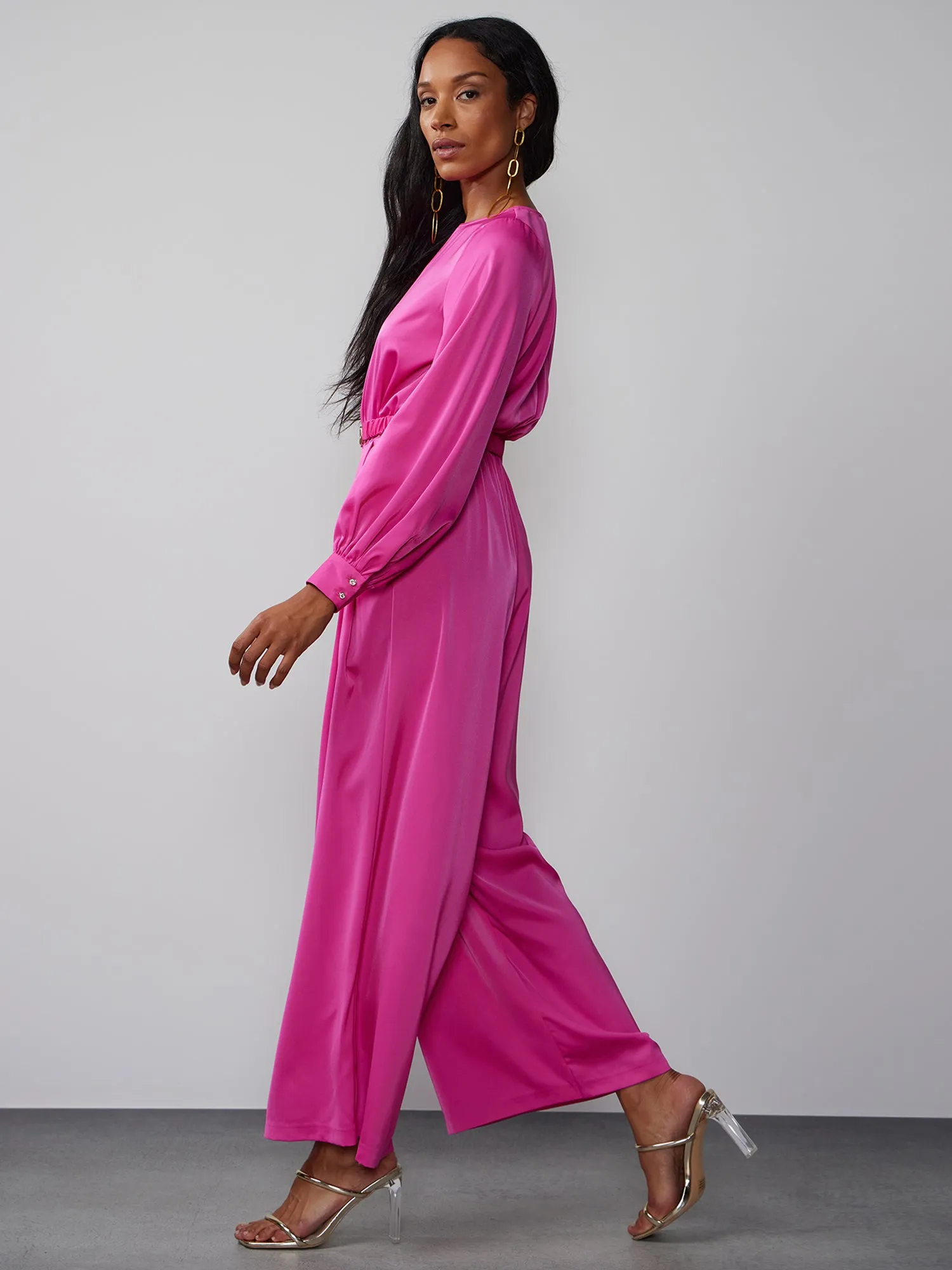 Long Sleeve Wide Leg Jumpsuit