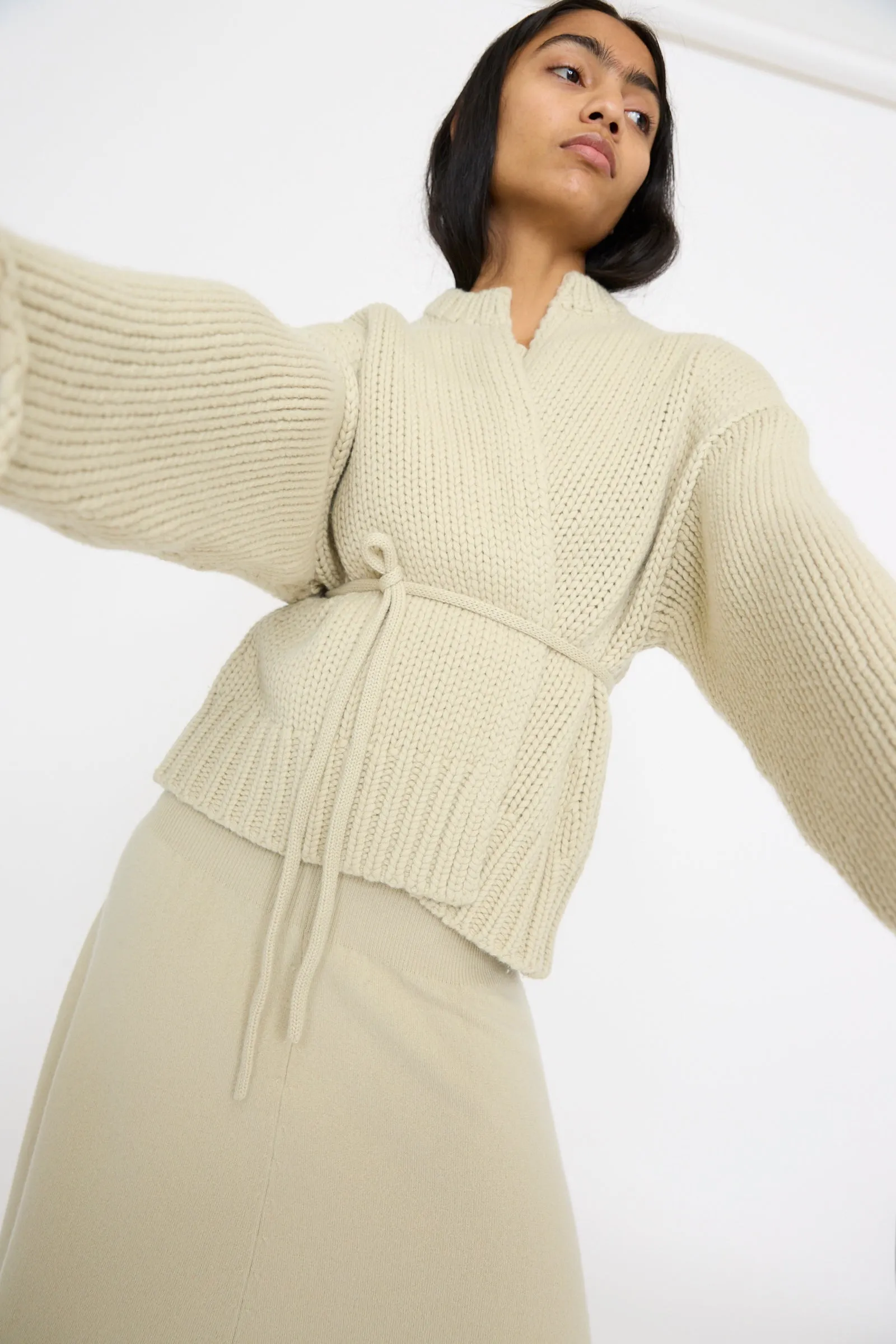 No. 384 Ginza Handknit Cardigan in Desert